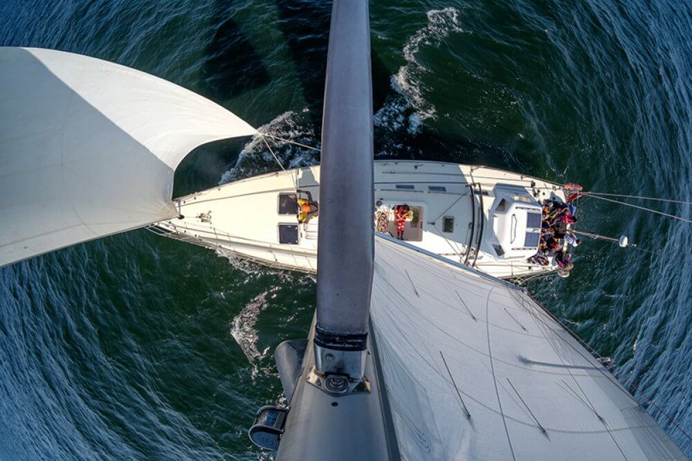 luchtfoto zeilschip Spaniel - The Tall Ships Races 2022